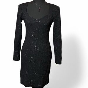 Elegant Black Long Sleeve Dress